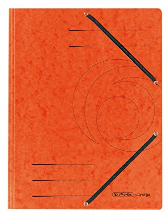 Herlitz 10843878 Einschlagmappe A4 mit Gummizug, orange, 25 Stück