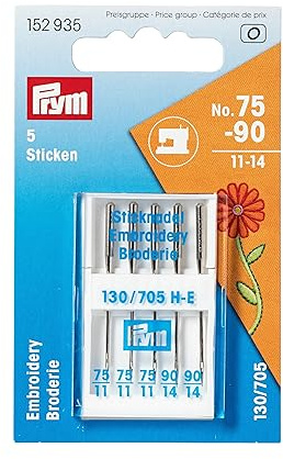 Prym Sewing Machine Needles, Steel, Silver, No. 75 + 90
