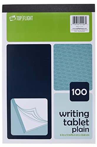 Top Flight Writing Tablet, Unruled, White, 100 Sheets (4701024)
