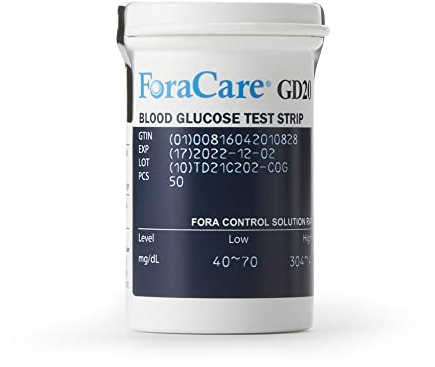 ForaCare GD20 Blood Glucose Test Strips (50/BX)