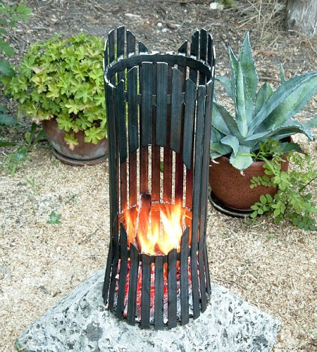 DanDiBo Colonne à feu Albero Brasero 80002 Coupe à feu 60cm Métal Foyer Colonne