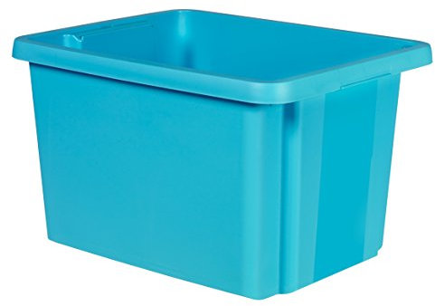 Curver 00751-656-00 Essentials Box, stapelbar, Kunststoff, blau, 42,5 x 33,5 x 26,2 cm, 26 l