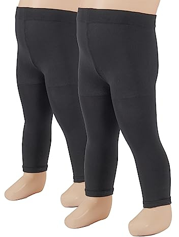 CALZITALY Pack - 2 Paia | Leggings Corti Per Neonati Primi Passi, Pantacollant Capri Babini | 6-12 - 18-24 Mesi | Nero Bianco | Calzetteria Italiana |