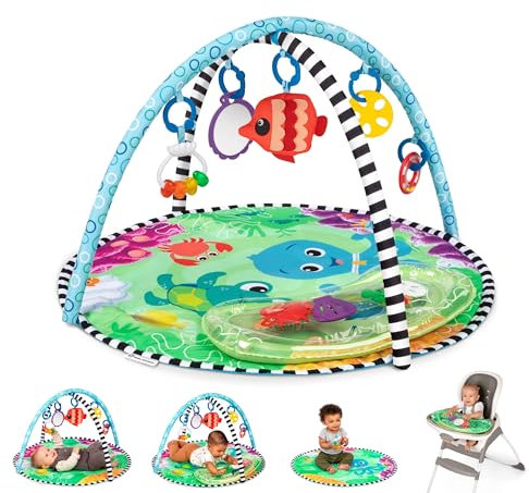 Baby Einstein - Sea Floor Explorers, 2-in-1 Water Mat Play Gym, Portable, 5 Removable Toys, 4 modes of fun, Newborn+
