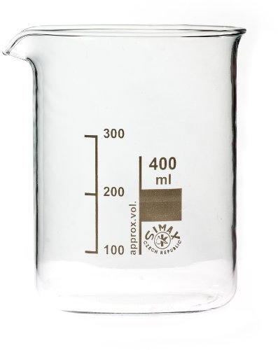 SIMAX Bechergläser, Becherglas 400 ml niedere Form, mit Ausguss, graduiert