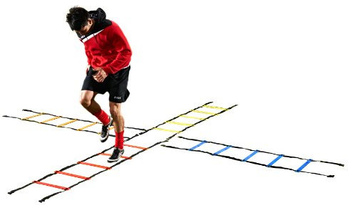 Mitre Quad Agility-Leitern | Fußball-Trainingsgeräte | Geschwindigkeitstraining, Mehrfarbig, Set