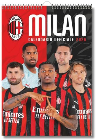 EURO PUBLISHING: Calendario Verticale Milan 2026 - cm 29x42 - Prodotto Ufficiale