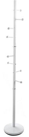 Versa Ruan klädhängare klädhängare minimalistisk stil, med 9 krokar eller hängare för kläder eller hallväskor, mått (H x B x L) 173 x 28 x 28 x 28 cm, metall, färg: Vit