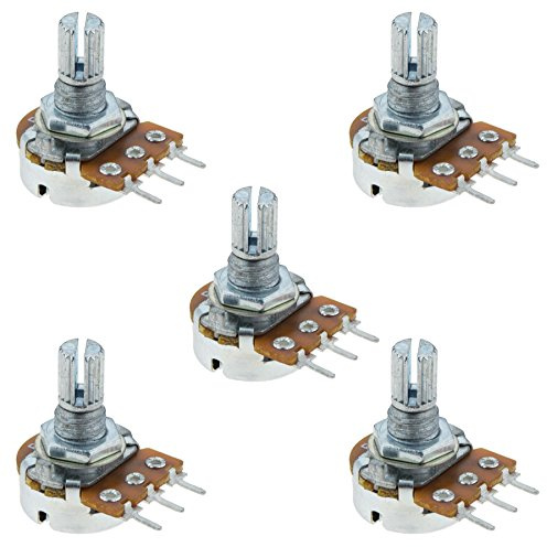 5 x 1M Logarithmic Splined Potentiometer Pot (Pack of 5)