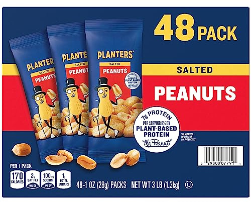 Planters Nuts on the Go Salted Peanuts, 1 oz single-serve bags, 48-Count