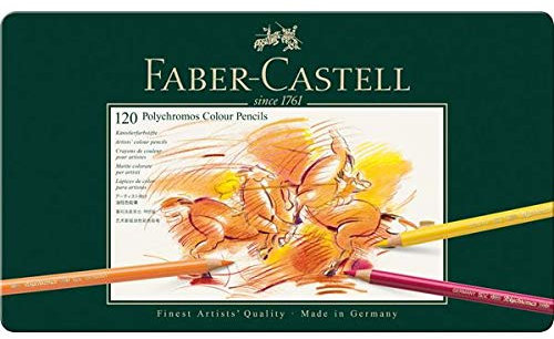Faber-Castell 110091 Farbstifte Polychromos 120er Metalletui und Bleistifte 9000 12er Metalletui