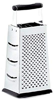 Lagostina - Cucinieri, Grattugia a 4 Lame con Bordo Antiscivolo, Acciaio Inox, 25x12 cm