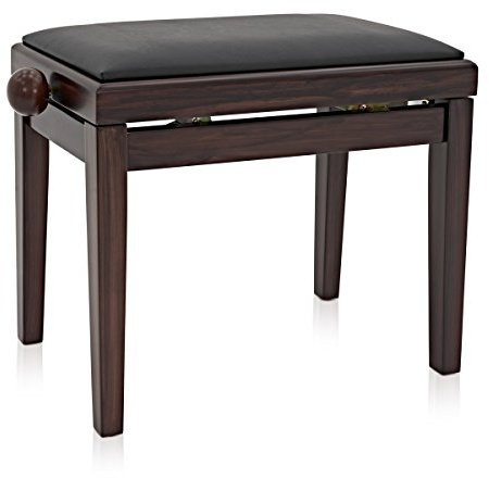 Banqueta de Piano Ajustable de Gear4music Efecto Palisandro