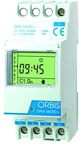 Data Micro + 12 V.Interruptor HORARIO Digital.1 CIRC. CONMUT.Dia/Semana 32 MEMO.ON/Off Pulso 1-59 S