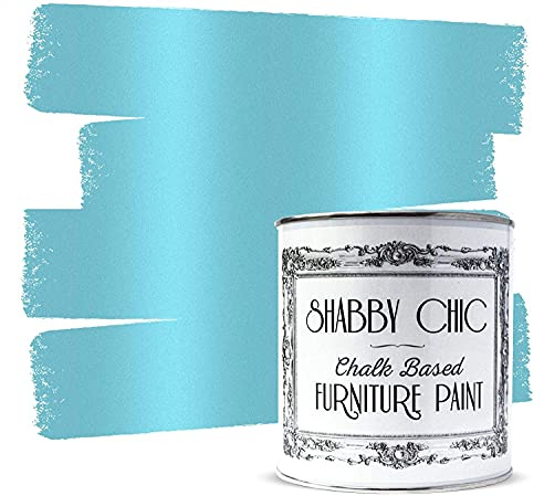 Shabby Chic Chalk Based Furniture Paint, Metallic Blue - 250 ml | Distressed Matt Finish for Furniture, Home Decor or DIY Projects | Interior & Exterior | Non-Sand, Suitable for Wood, Plastic & Metal