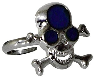 Puckator Anello dell'umore con teschio con ossa incrociate, multicolore, diametro 1,5-2 cm, 1,7 x 1,8 cm