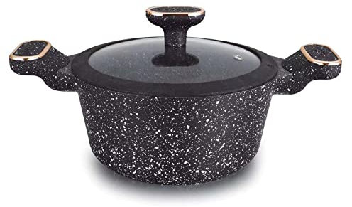 rukauf Kasan - Pentola di alta qualità con rivestimento in ceramica, 10 litri, diametro: 32 cm, nera