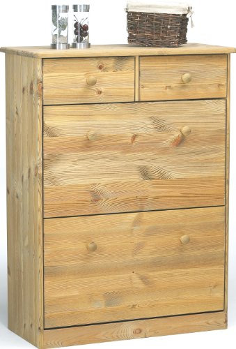 Steens Mario Schuhschrank, mit 2 Schuhkippen und 2 Schubladen, 78 x 103 x 34 cm (B/H/T), Kiefer massiv, gelaugt geölt