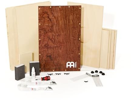 Meinl Deluxe Make Your Own Snare Cajon Kit with Tool Box - MADE IN EUROPE - Burl Wood Frontplate / Baltic Birch Body, Includes Easy to Follow Manual, 2-YEAR WARRANTY (DMYO-CAJ-BU)