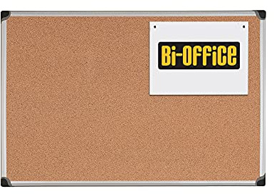 Bi-Office Tableau d'Affichage en Liège Maya W, Cadre en Aluminium, 90 x 60 cm