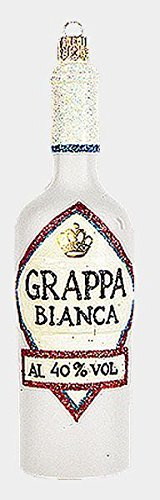 Pinnacle Peak Trading Company Bottle of Grappa Bianca Polish Blown Glass Christmas Ornament Brandy Decoration