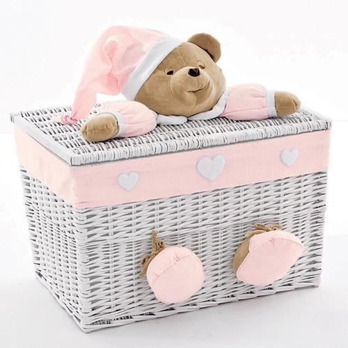 Baule Nanan Grande Puccio Bianco Rosa