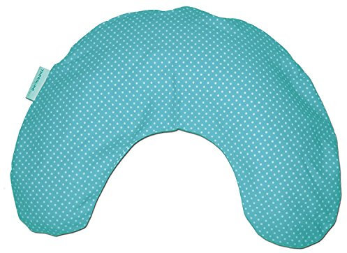 Theraline Schlaf- und Nackenkissen mittel Gr. 100x21cm | Perlenfüllung | inkl. Bezug Punkte türkis