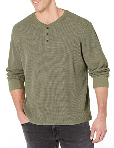 Wrangler Authentics Long Sleeve Waffle Henley Chemise, Spray Marin, Taille L Homme