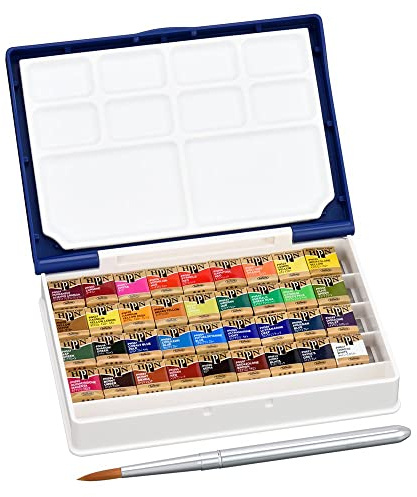 Holbein Watercolour Set : Palm Plastic Case : 36 Half Pans