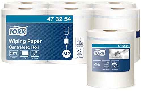 Tork 473254 Papier d'essuyage Universal - Blanc - 1 pli - lot de 6 rouleaux - 6 x 270 m - 35 x 19,8 cm