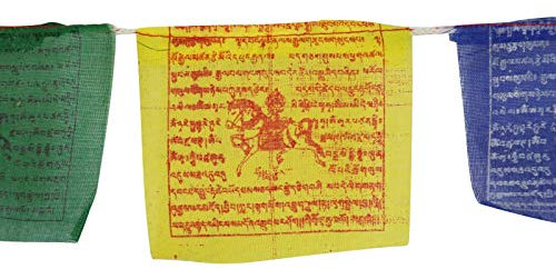 Freak Scene Tibetische Gebetsfahnen - 10 cm breit - Bunte Schrift - 5 Rollen Set