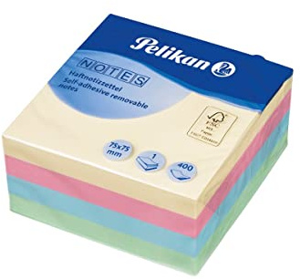 Pelikan 200212 Noteswürfel Pastell, 75 x 75 mm, 400 Blatt
