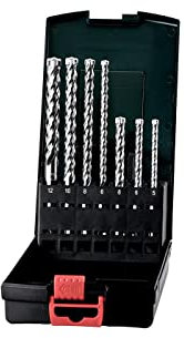 Metabo SDS-plus Pro 4 Premium-Bohrersatz 7-teilig (626245000), für alle Bohrhämmer mit SDS-plus Aufnahme