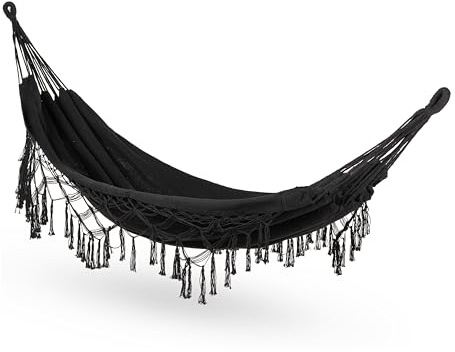 Amaca da Giardino in Cotone in Stile Boho - Capacità di Carico 200 kg - Durevole Amaca Portatile per Campeggio, Giardino, Patio, Cortile - Interno/Esterno