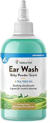 NaturVet Ear Wash with Tea Tree Oil, 240 ml