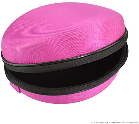 Geekria hårt skal bärfodral för Beats Studio, DNA, Executive, Sennheiser Momentum 2.0, Sony H.Ear on, monster diamanttårar, Jabra REVO hörlurar skyddsfodral/headset resväska (rosa)