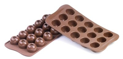 silikomart | SCG03 Stampo in Silicone per Cioccolatini IMPERIAL, Antiaderente, 15 Cioccolatini, Confezione da 1 Stampo per Dolci, Easy Choc 3D, Ø 28 h 20 mm, Made in Italy