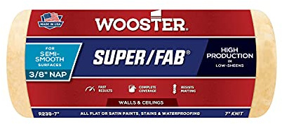 Wooster Brush R239-7 Super/Fab Roller Cover, 3/8-Inch Nap, 7-Inch
