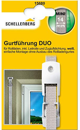 Schellenberg 15680 Gurtführung Duo Mini, Aufputzmontage für Rollladengurte, inkl. Zugluftdichtung und Leitrolle