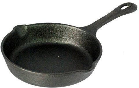 Buckingham 30074 12.5 cm Pre-Seasoned Cast Iron Skillet/Frying Pan for Healthy Cooking, Black