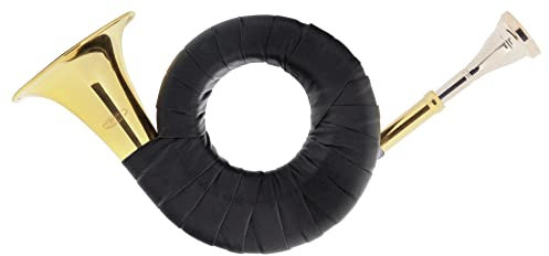 Classic Cantabile Taschenjagdhorn - Kleines Jagdhorn in Bb-Stimmung, Posthorn, Taschenhorn oder Signalhorn - Fürst Pless Horn mit Tasche, Mundstück und Reinigungstuch