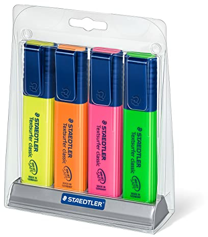 STAEDTLER 364 SC4 Textsurfer classic Textmarker butler, Stück in praktischem Schreibtischständer