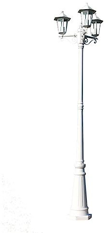 vidaXL LAMPIONE Lampada da Esterno con 3 Lanterne per Giardino Ingresso VIALE H.215 CM