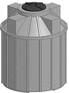 Serbatoio acqua in plastica (PE), cilindrico verticale, capacità 1550 Lt, Mis. Ø 1250 x 1730 H mm, da interro