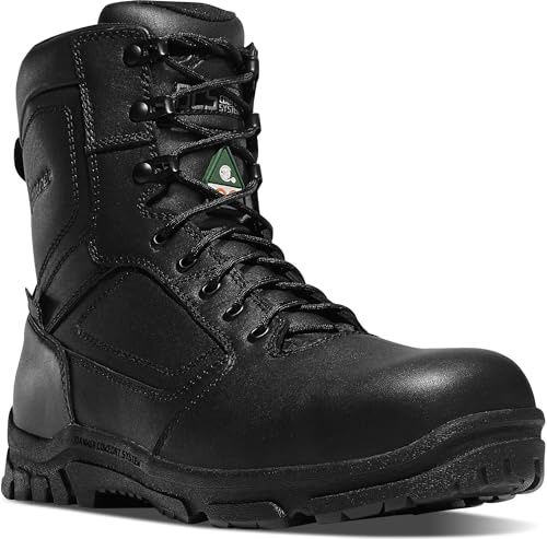 Danner Lookout EMS/CSA Side-Zip Waterproof Work Boot for Men's, Full-Grain Leather & Ripstop Nylon, Black - 9 D