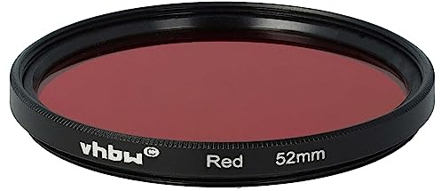 vhbw Filtro de Color Universal para Objetivos de cámaras con Rosca de 52 mm - Filtro Rojo