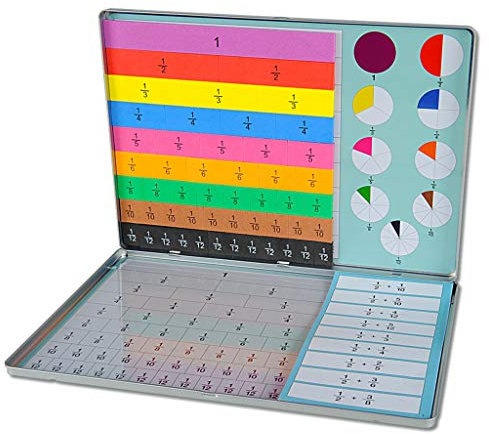 Wiemann Lehrmittel Magnetbox zum Bruchrechnen Lernen, inkl. 108 Bruchrechenaufgaben