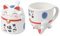TOKYO design studio Tasse Katze 8,5 x 9,8 cm, blau, Porzellan, 8,5 x 8,5 x 9,8 cm