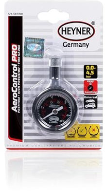 HEYNER® Reifendruckprüfer Luftdruckprüfer Manometer Kontrollsystem für Reifen bis 4,5bar