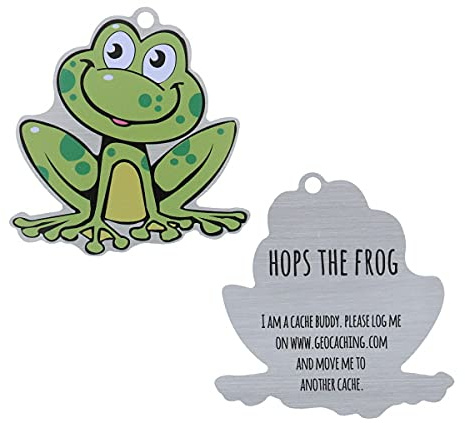 geo-versand Hops The Frog Travel Tag TB Coin, Coins Travel Tag® Travelbug Geocaching Anhänger Geocaching Geschenk Trackables, TB, Coin, Coins, mit Travelbug